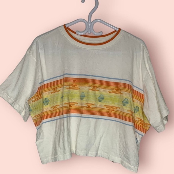 Billabong x Wrangler Border Line Boxy Cropped Tee, Size S - Picture 4 of 10